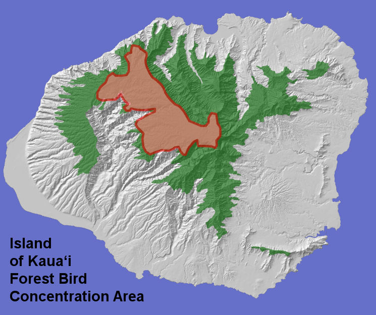 KAUA'I STRATIFICATION UNIT Forest Bird Concentration, Island of Kauai